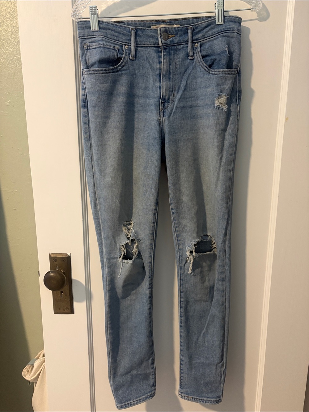 Levi's Light Blue Distressed Skinny Jeans